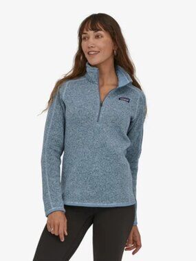 Patagonia Womens Better Sweater 1/4-zip Fleece Pullover Heathered Greenish Sz XS